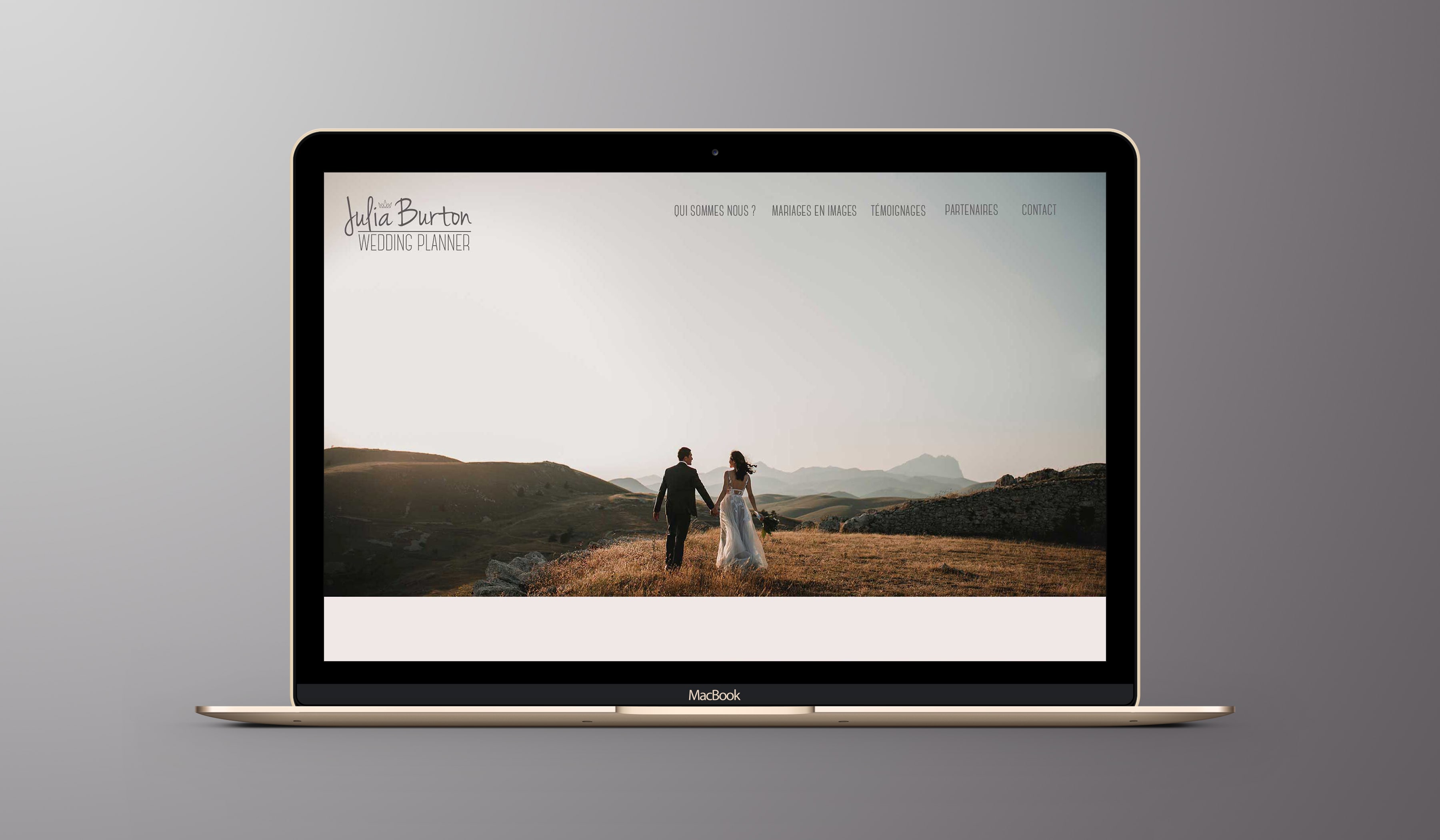 Maquette site web pour Wedding Planner